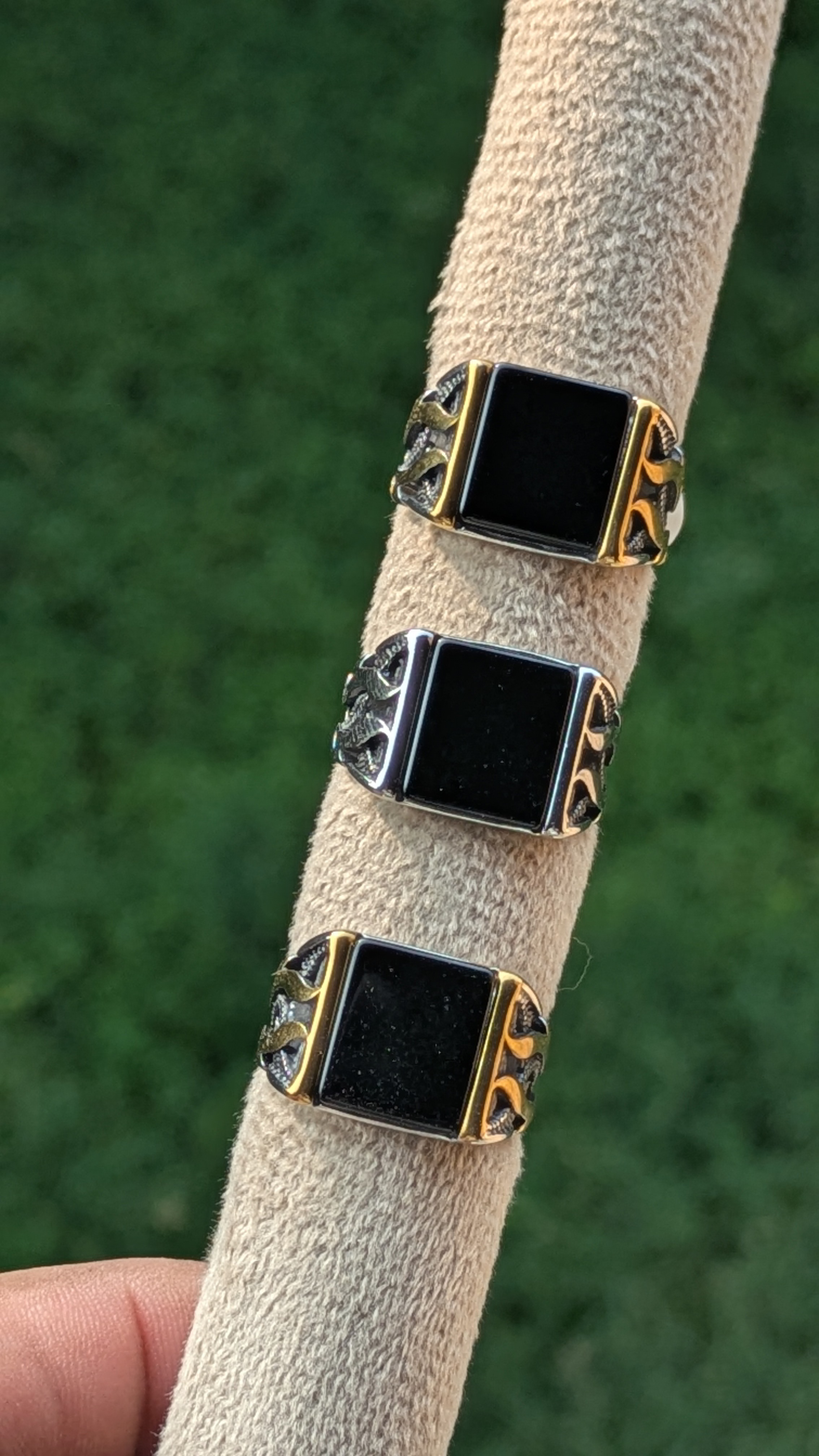 The Persian Shadow Signet Ring (Square Iranian Black Aqeeq)